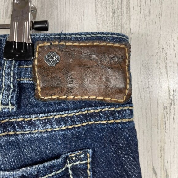 Silver Natsuki denim jeans bootcut dark wash fade size 30 western rodeo longer - Picture 12 of 13